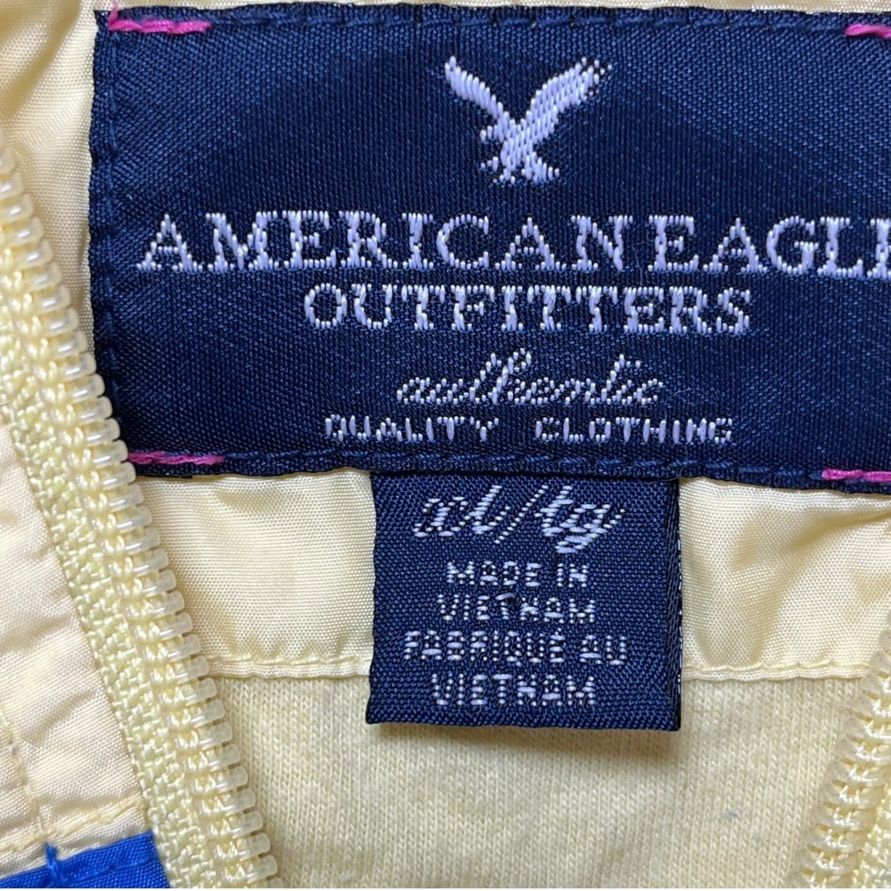 American Eagle Outfitters Y2K Hooded Windbreaker Jacket Size XL Embroidered Logo - Picture 2 of 9
